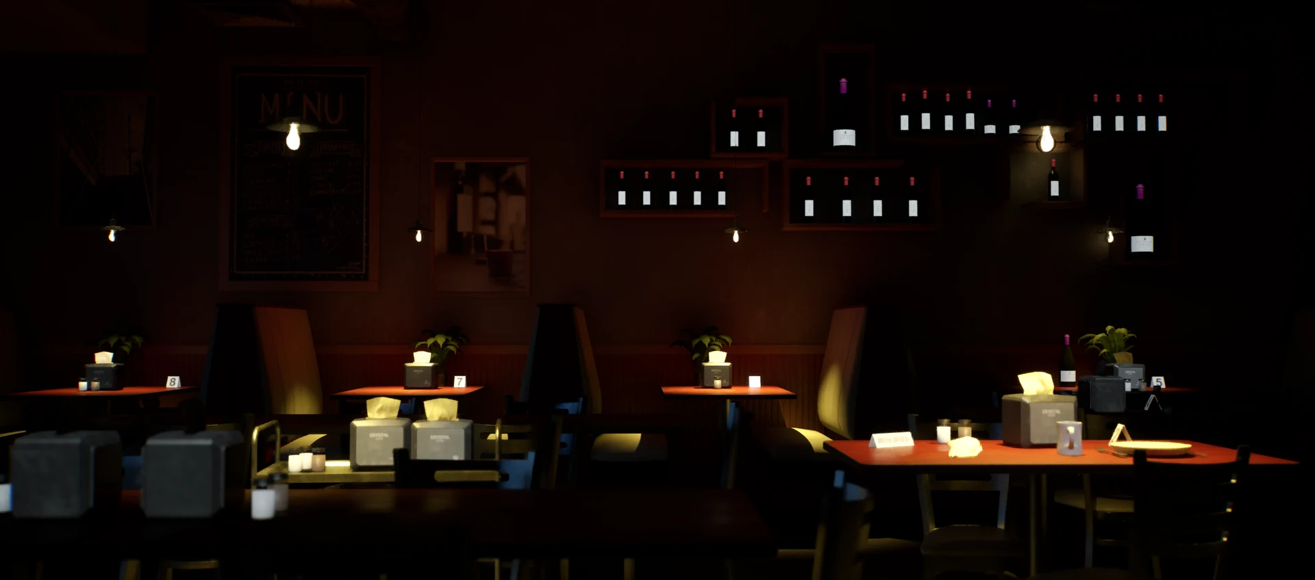 Coffee Shop 最终灯光画面